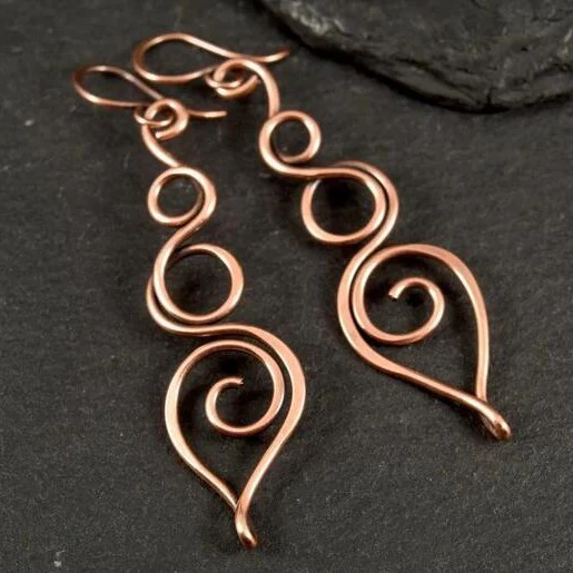 Vintage Dangling Bronze Hollow Earrings