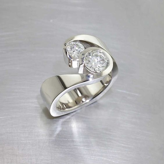 Vintage Silver Zirconia Open Ring