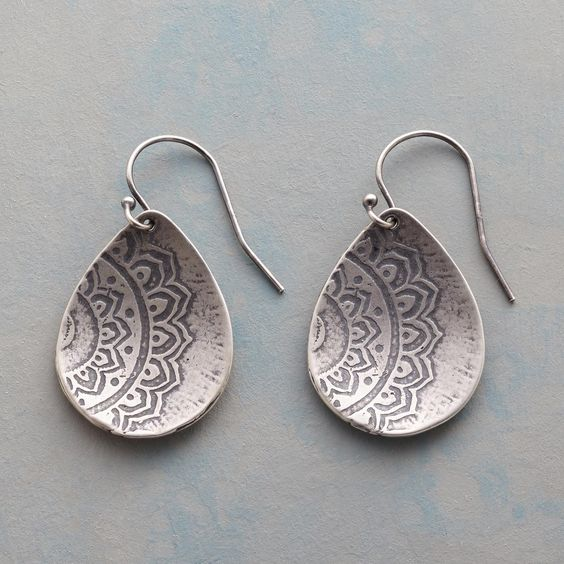 Vintage Drop Silver Earrings