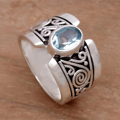 Vintage Blue Silver Stone Ring