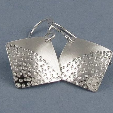 Vintage Silver Plated Square Earrings