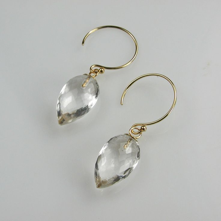 Vintage White Crystal Drop Earrings