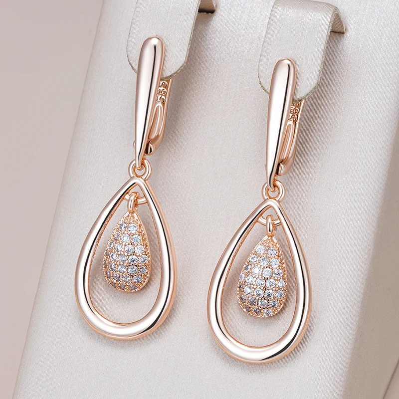 Elegant Shiny Hollow Drop Earrings