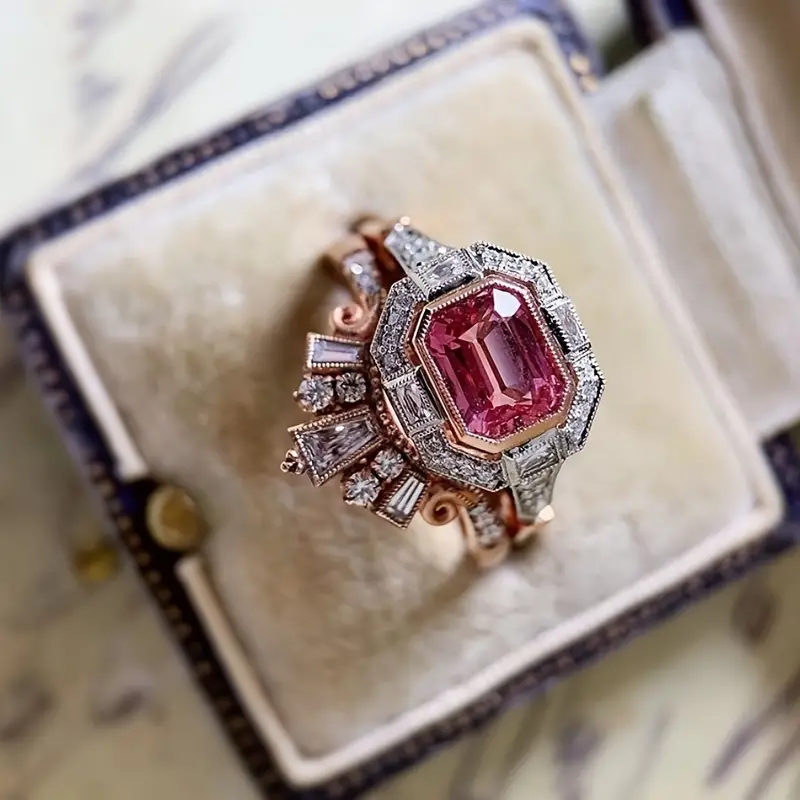 Vintage Garnet Crystal Zirconia Ring