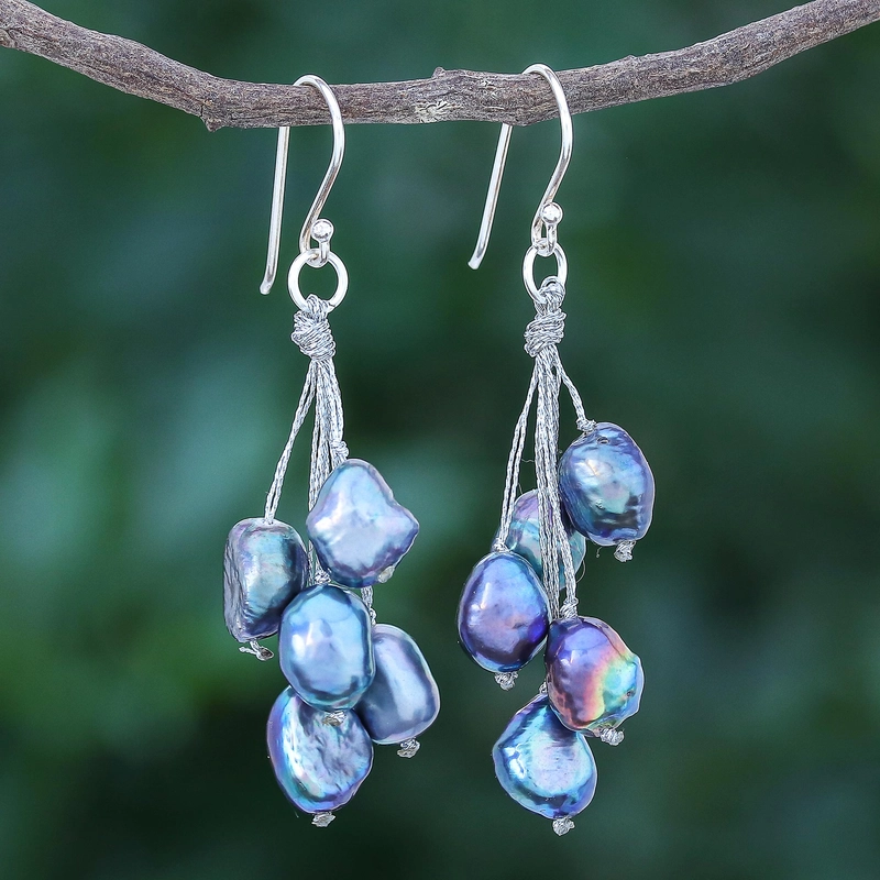 Vintage Blue Rain Earrings