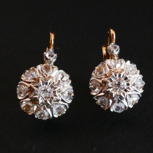 Vintage Flower Crystalline Earrings