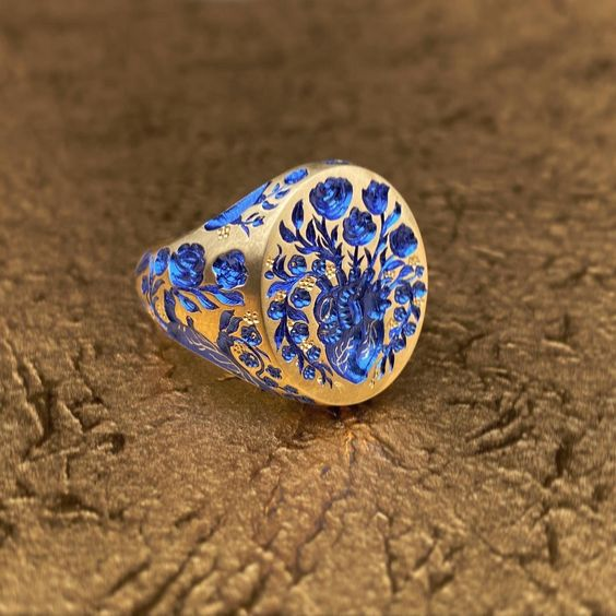 Vintage Blue Gold Ring