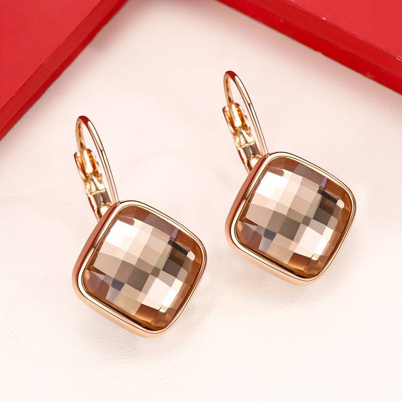 Vintage Bright Square Earrings