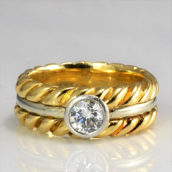 Vintage Zirconia Knotted Gold Ring