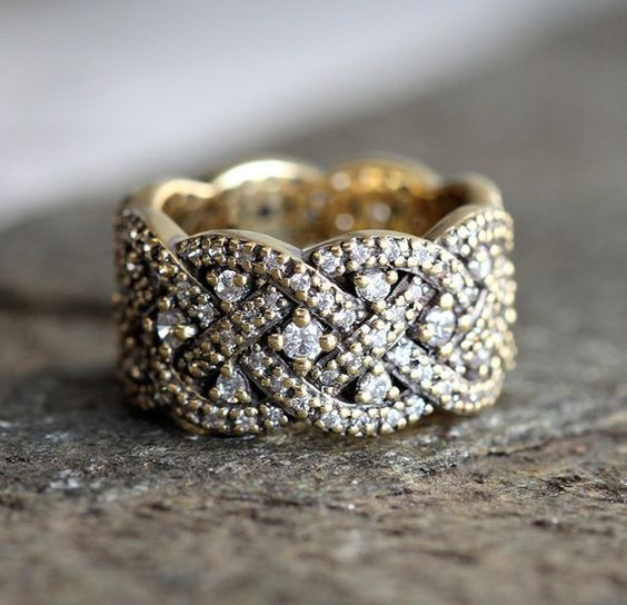 Vintage Braided Zirconia Ring