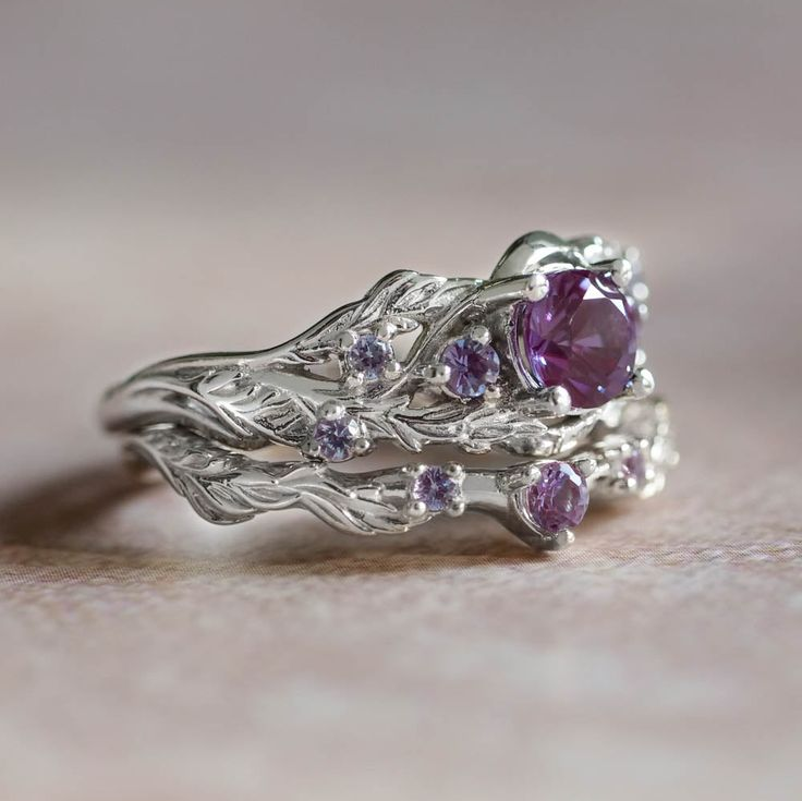 Vintage Purple Stone Silver Ring