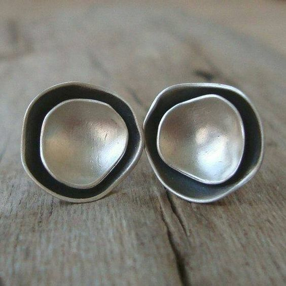 Vintage Silver Dot Earrings