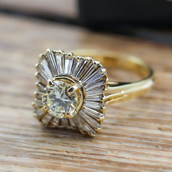 Vintage Crystal Gold Ring