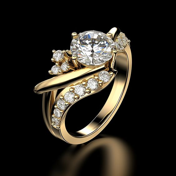 Vintage Golden Zirconia Ring