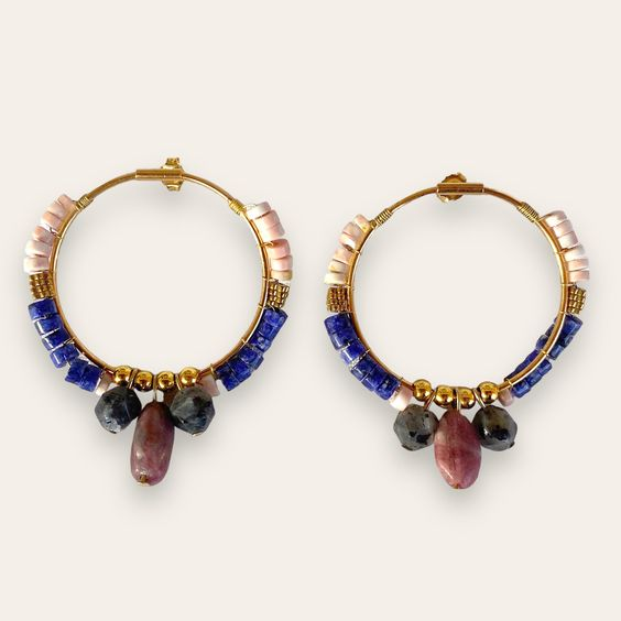 Vintage Colorful Hoop Earrings