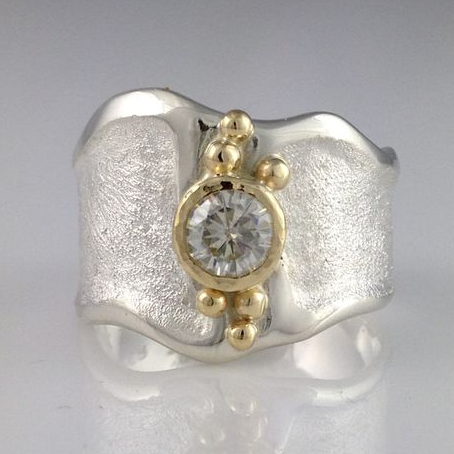 Vintage Silver & Gold Zirconia Ring