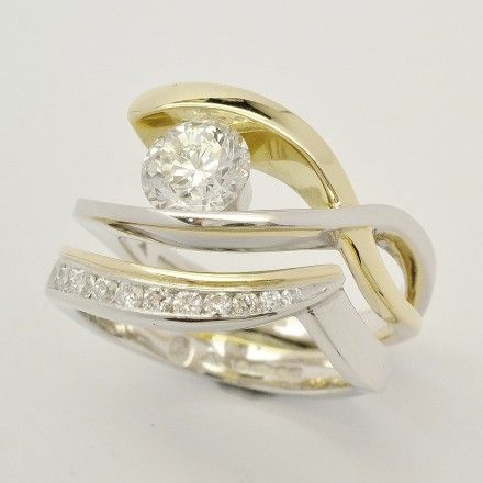 Vintage Layered Gold & Silver Zirconia Ring