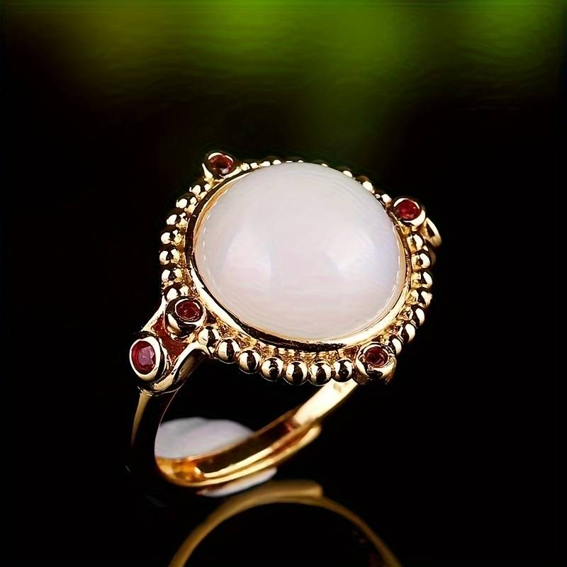 Vintage White Opal Gold Ring