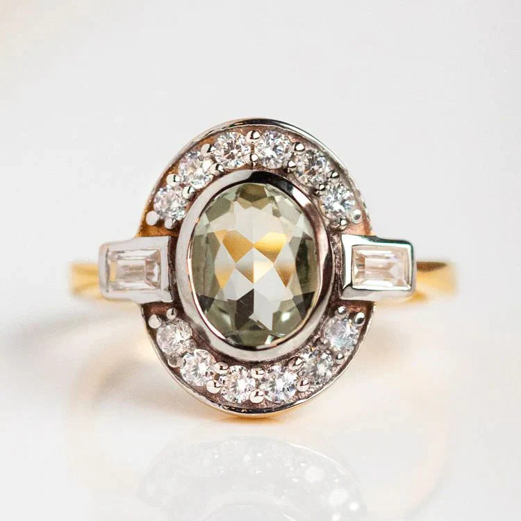 Vintage Crystal Green Ring