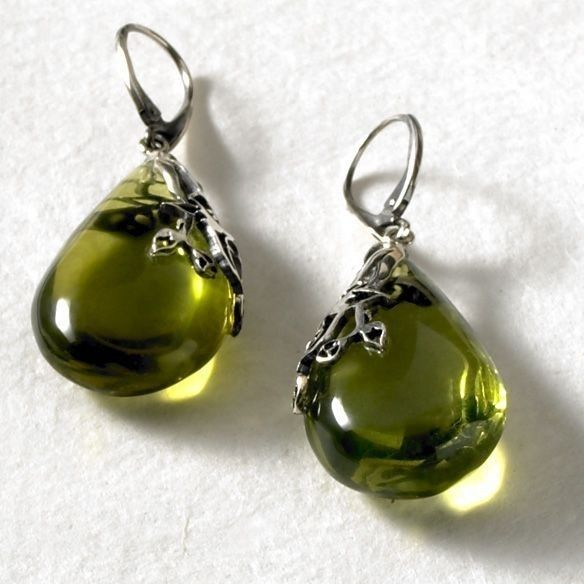 Vintage Olive Crystal Earrings