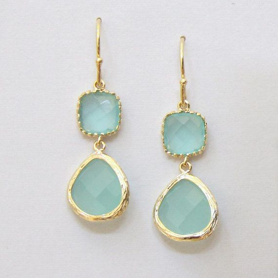 Vintage Turquoise Moonstone Earrings