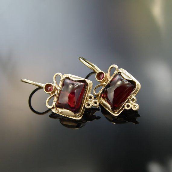 Vintage Red Crystal Earrings