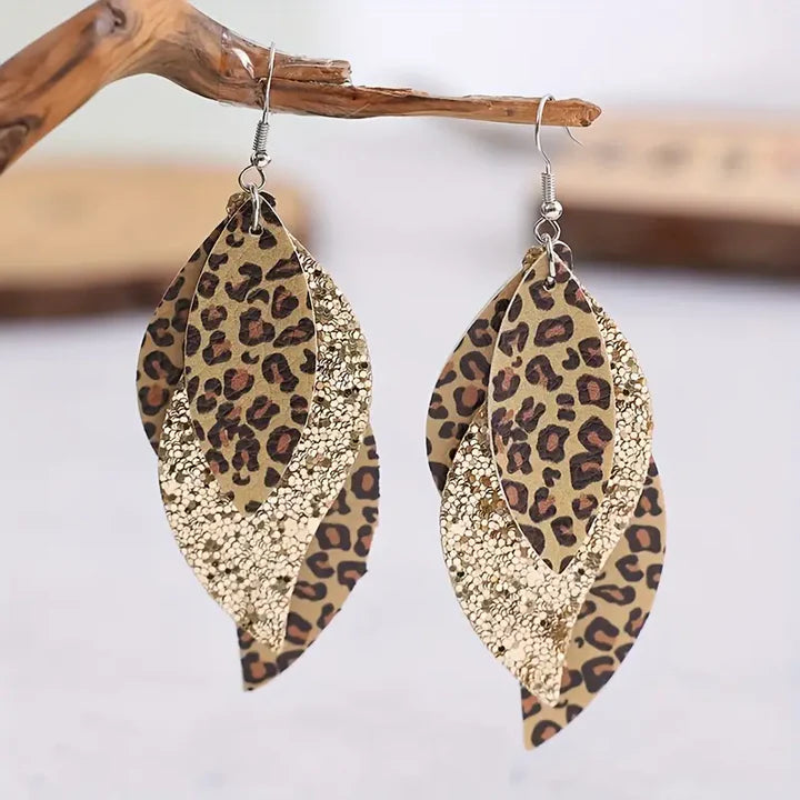 Dangling Brown Leaf Earrings